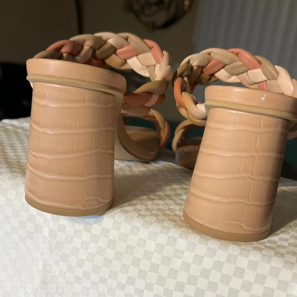 Dolce Vita Women's Braided Sandals - Pink and Tan - Picture 3 of 6